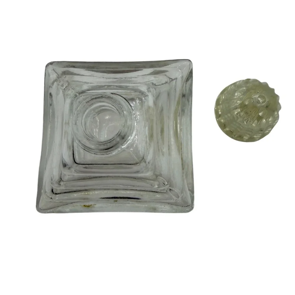 Vintage Clear‎ Glass Square Tiered Mini Salt and Pepper Shakers Set of 4 Beehive